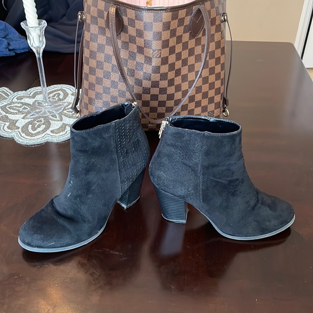 Black Suede Booties size 8